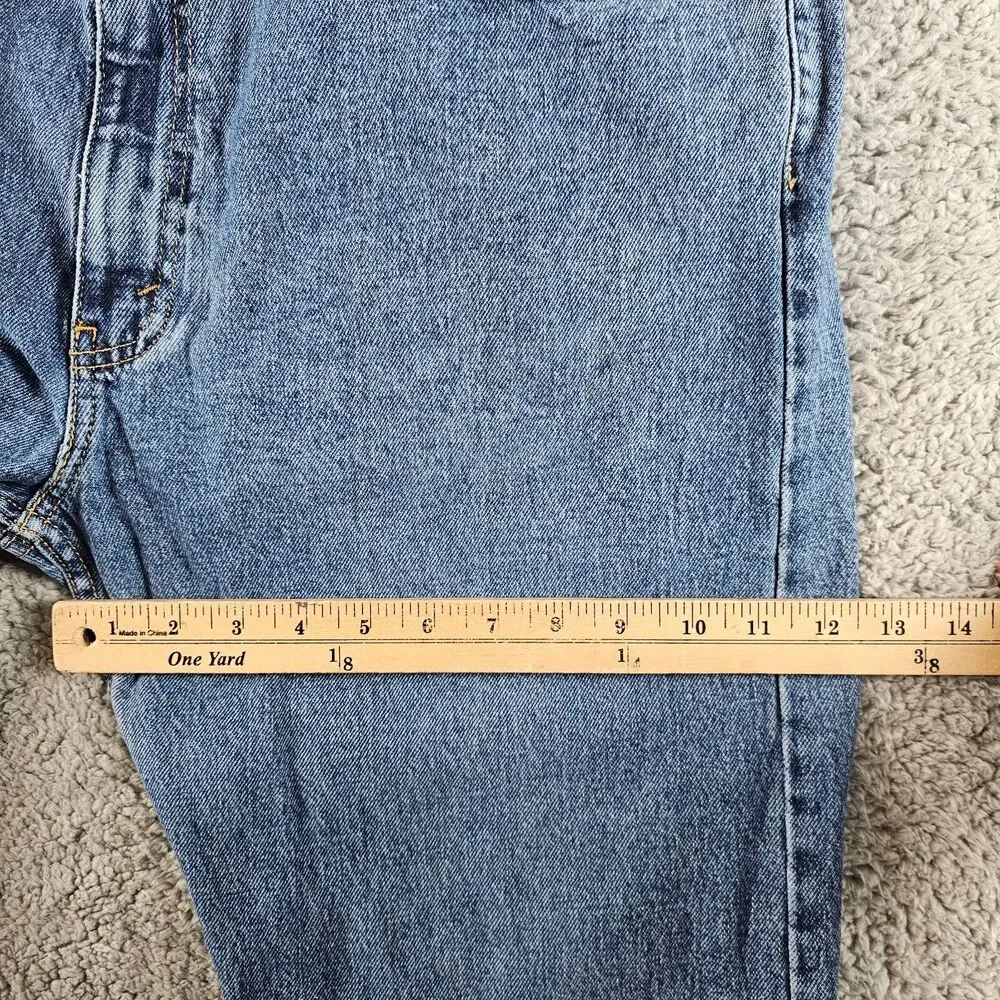 Levis 502 Jeans Mens 38x33* Blue Denim Regular Fit Tapered Leg Stretch Casual